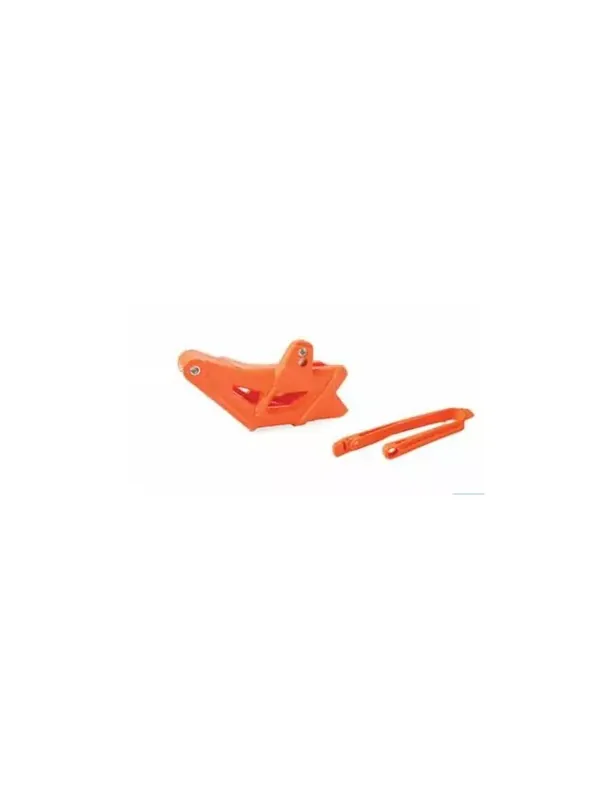 Kit guide chaîne + patin de bras oscillant POLISPORT orange KTM Commande En Gros