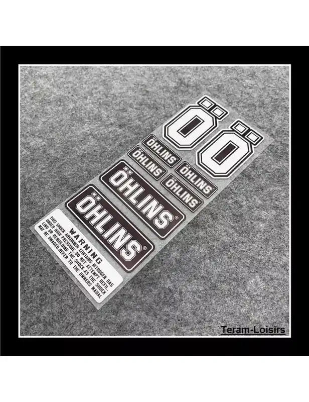 9 Autocollants Stickers Adhésif Moto / Auto type "OHLINS" Must-Have