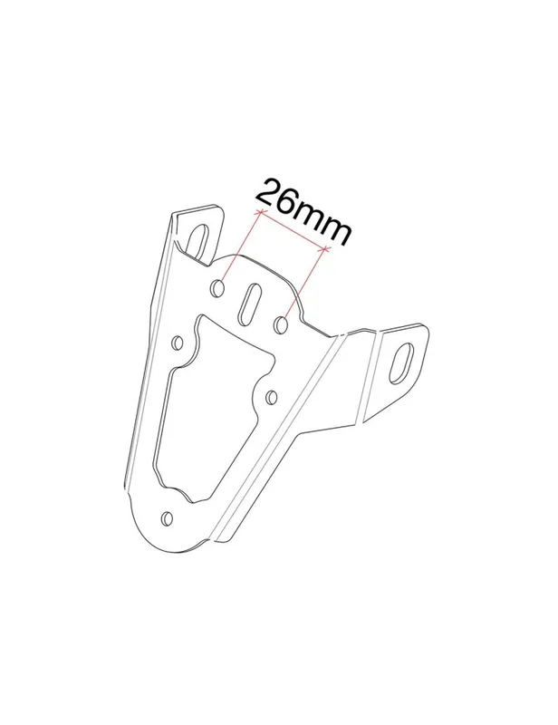 Haute Qualité Support de plaque LIGHTECH entraxe feu 26mm noir universel