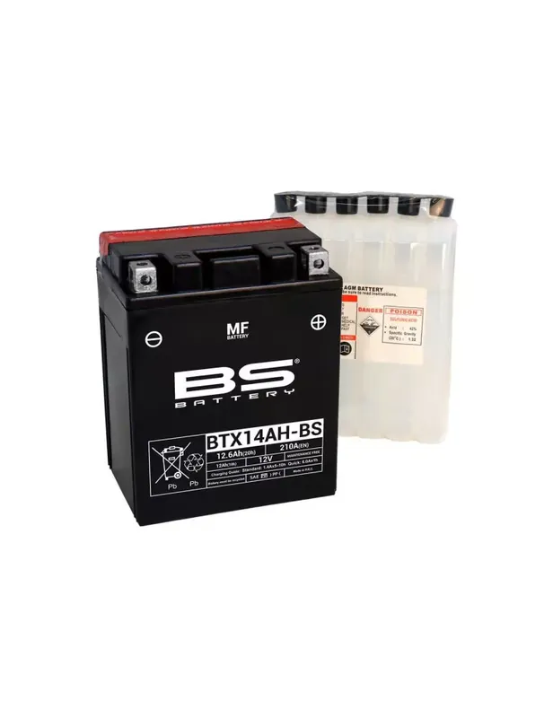 Meilleur Choix Batterie BS BATTERY BTX14AH-BS sans entretien livrée avec pack acide