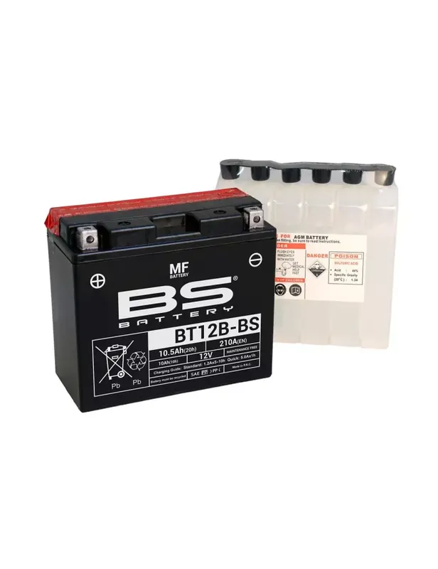 Offre Du Jour Batterie BS BATTERY BT12B-BS sans entretien livrée avec pack acide