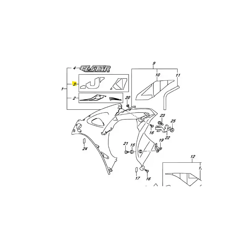 Offre Du Jour DESTOCKAGE !! Sticker OEM Suzuki GSX-R 1000 2018-2020 (68680-17K30-AGQ)