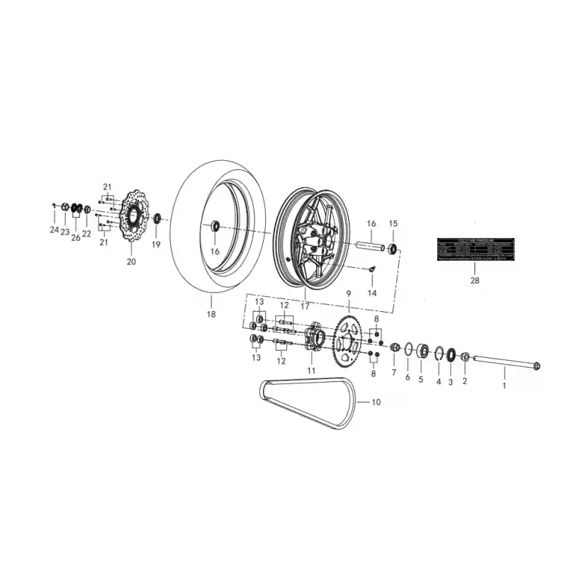 Roue Arrière 8 - ECROU M10X1.25 QJ Commande En Gros
