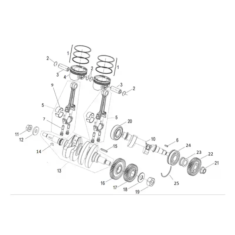Vilebrequin / Piston 1 - JEU DE SEGMENTS SRK 400-SRV 550 Livraison Express