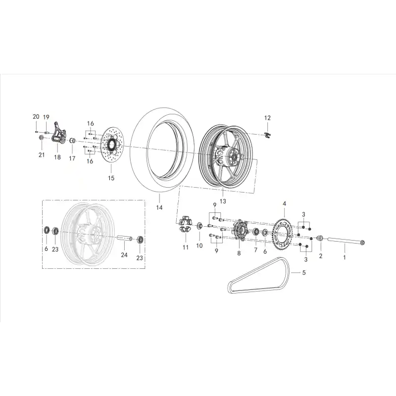 Roue Arrière 1 - AXE ROUE ARRIERE QJ Acheter En Ligne