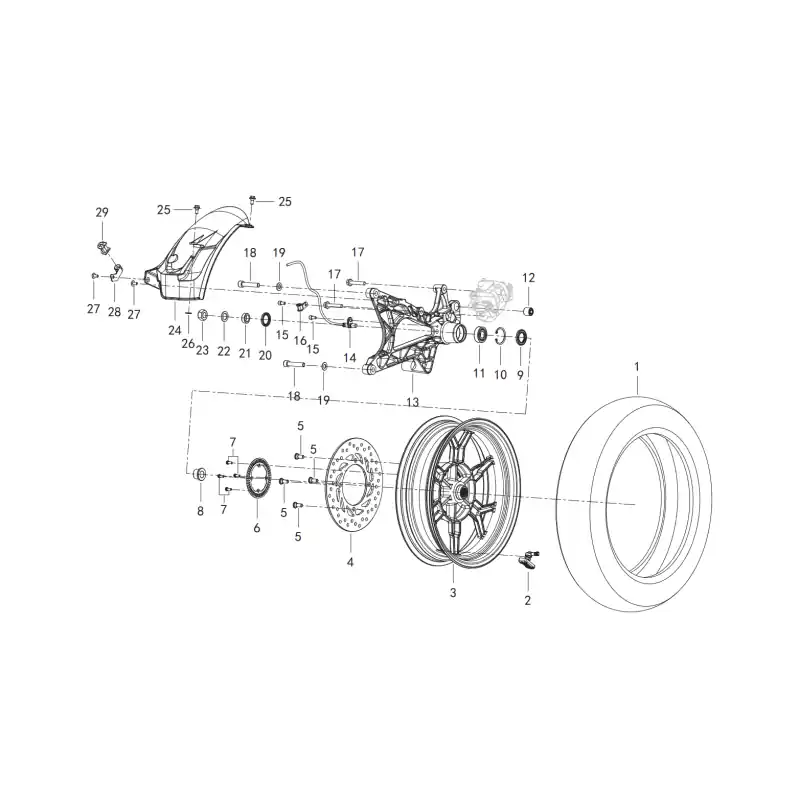 Paiement Sécurisé Roue Arrière 5 - VIS M8X20