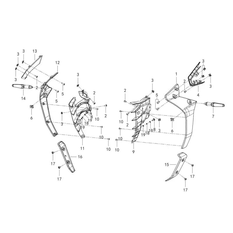 Cache Radiateur / Clignotants Avant 19 – RONDELLE M8 QJ Nouveauté