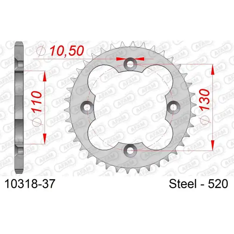 Pas Cher Couronne Acier 37 dents pour chaine 520