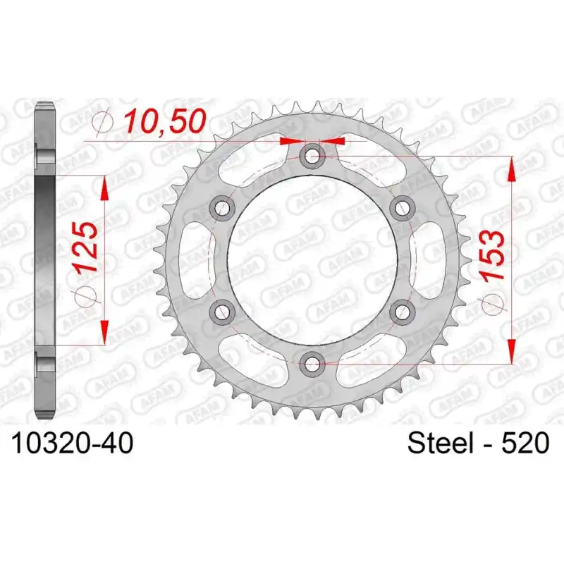 Petit Prix Couronne Acier 40 dents pour chaine 520