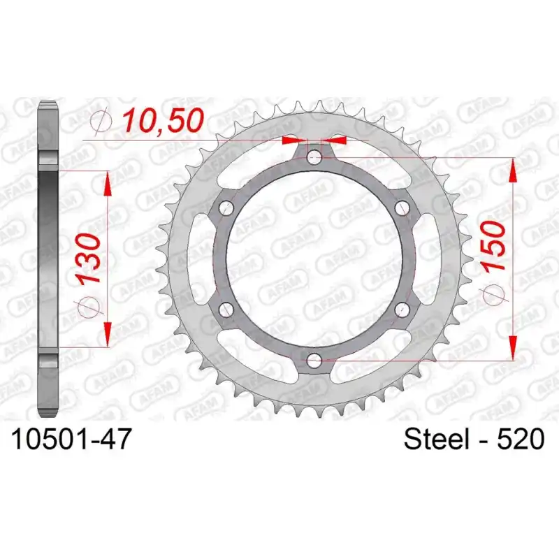 Super Prix Couronne Acier 47 dents pour chaine 520