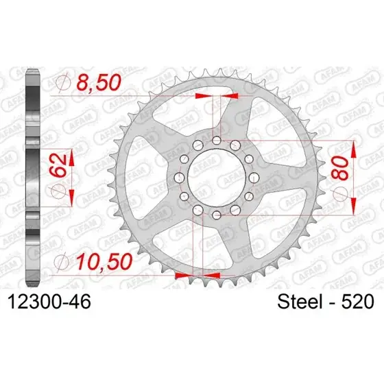 Couronne Acier 46 dents pour chaine 520 Top Vente