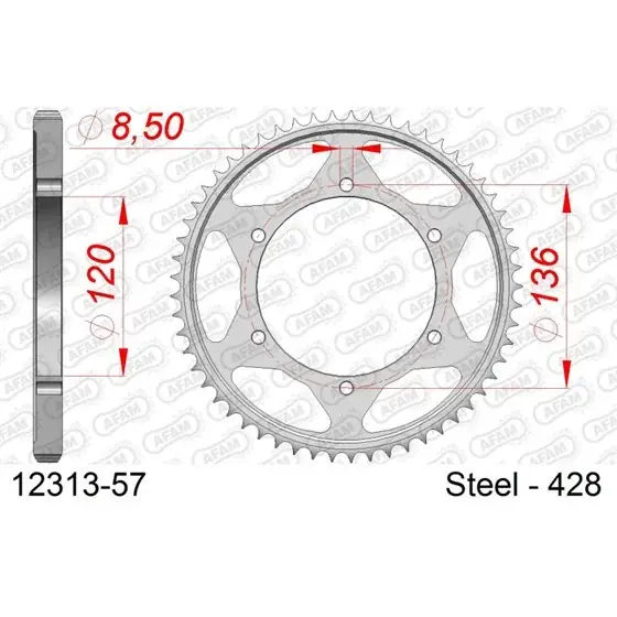 Meilleur Choix Couronne Acier 57 dents pour chaine 428