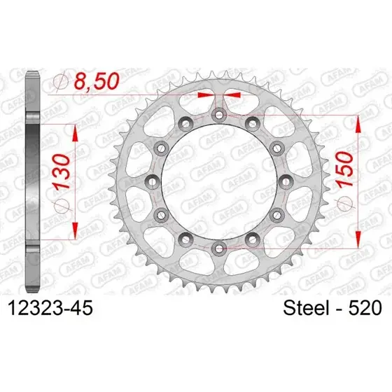 Jusqu'à Épuisement Des Stocks Couronne Acier 45 dents pour chaine 520