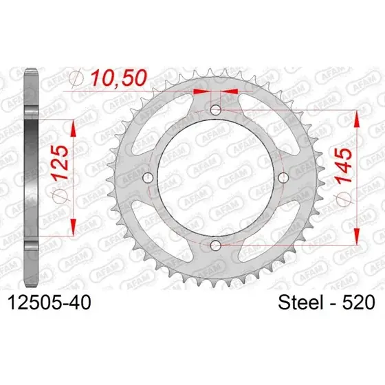 Couronne Acier 40 dents pour chaine 520 Meilleur Prix