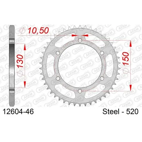 Offre Du Jour Couronne Acier 46 dents pour chaine 520