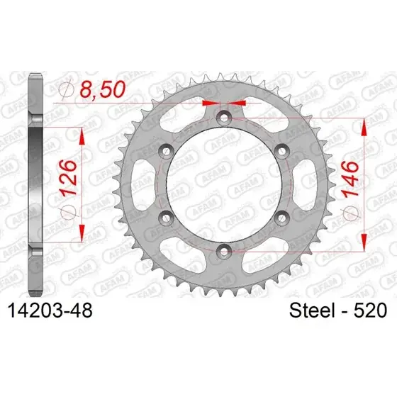 Couronne Acier 48 dents pour chaine 520 Usine Directe