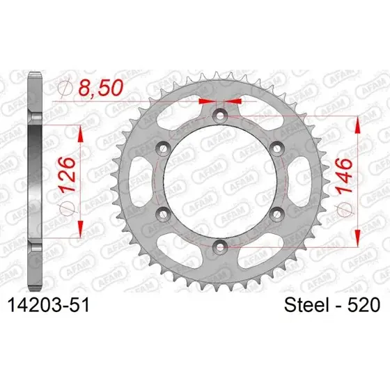 Nouvel Arrivage Couronne Acier 51 dents pour chaine 520