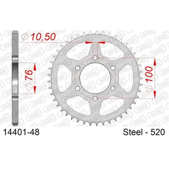 Couronne Acier 48 dents pour chaine 520 Offre Exclusive