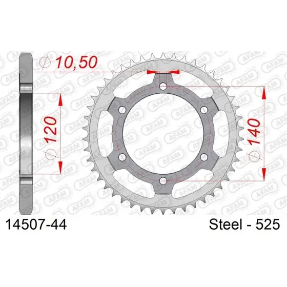 Meilleur Choix Couronne Acier 44 dents pour chaine 525