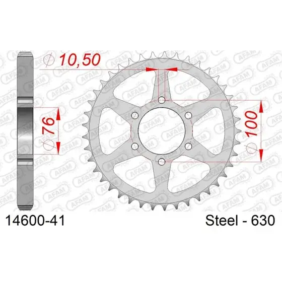 Couronne Acier 41 dents pour chaine 630 Commander Vite