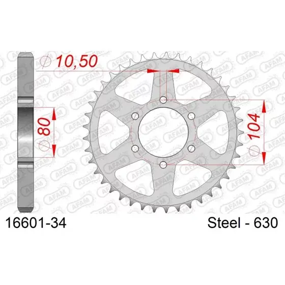 Couronne Acier 34 dents pour chaine 630 Acheter Direct
