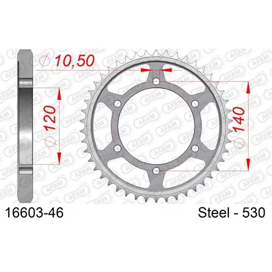 Seulement Aujourd'hui Couronne Acier 46 dents pour chaine 530