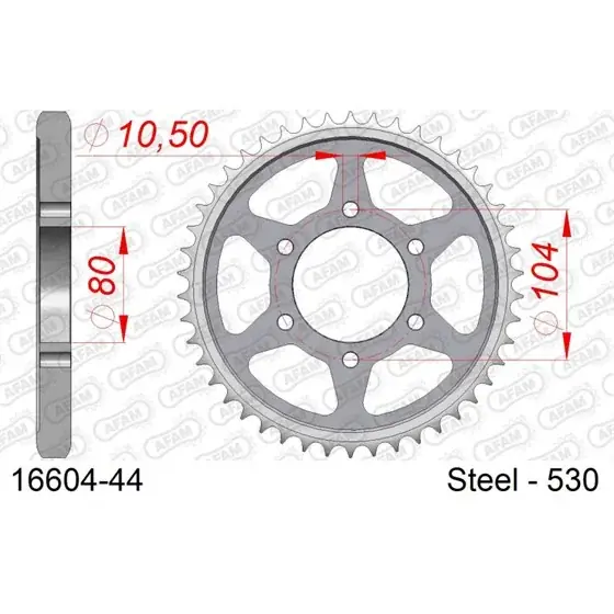 Offre Exclusive Couronne Acier 44 dents pour chaine 530