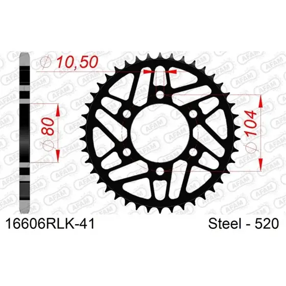 Couronne Acier 41 dents pour chaine 520 Prix Choc