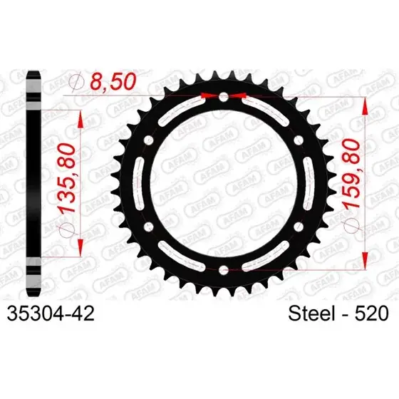 Petit Prix Couronne Acier 42 dents pour chaine 520