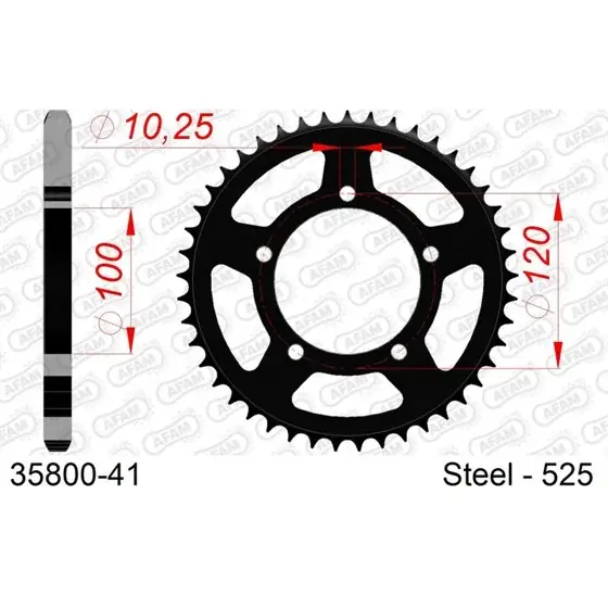 Pas Cher Couronne Acier 41 dents pour chaine 525