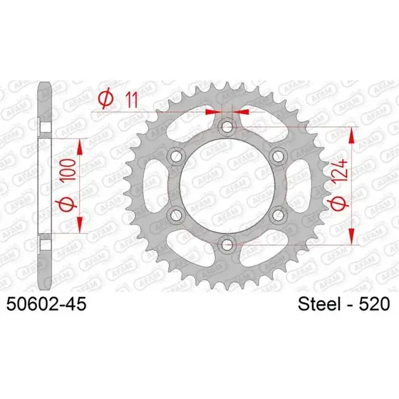 Authentique Couronne Acier 45 dents pour chaine 520