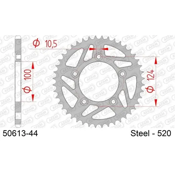Couronne Acier 44 dents pour chaine 520 Jusqu'à Épuisement Des Stocks