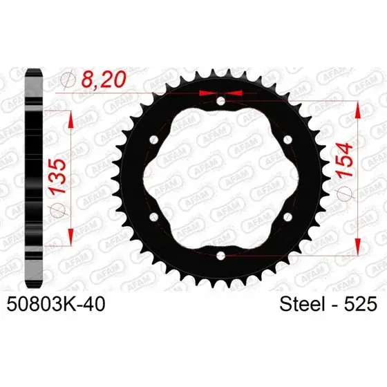Commande En Gros Couronne Acier 40 dents pour chaine 525 NOIR