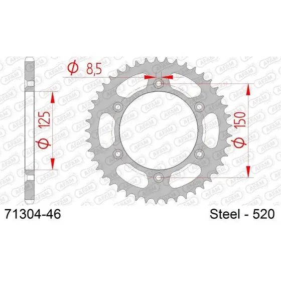 Couronne Acier 46 dents pour chaine 520 Bon Plan