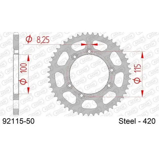 Couronne Acier 50 dents pour chaine 420 Super Prix
