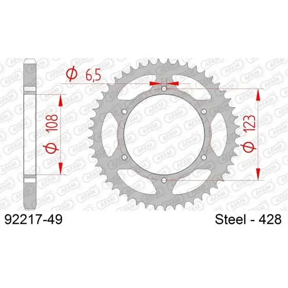 Quantité Limitée Couronne Acier 49 dents pour chaine 428