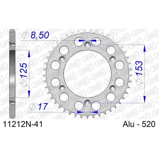 Expédition Rapide Couronne En Alu 41 dents pour chaine 520