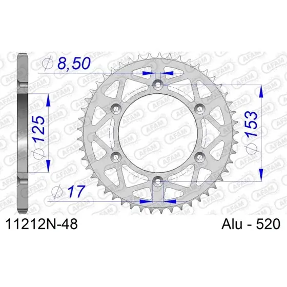 Couronne En Alu 48 dents pour chaine 520 Offre Limitée