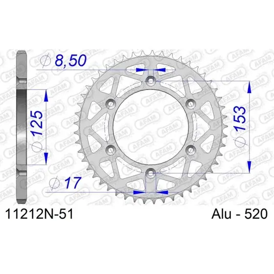 Offre Exclusive Couronne En Alu 51 dents pour chaine 520