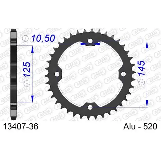 Dernière Chance Couronne En Alu 36 dents pour chaine 520