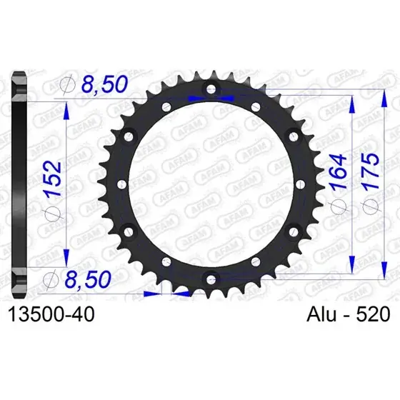 Offre Limitée Couronne En Alu 40 dents pour chaine 520