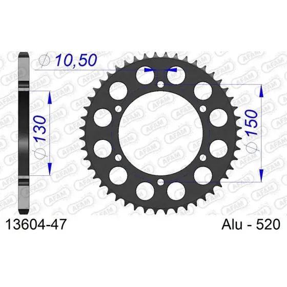 Satisfait Ou Remboursé Couronne En Alu 47 dents pour chaine 520
