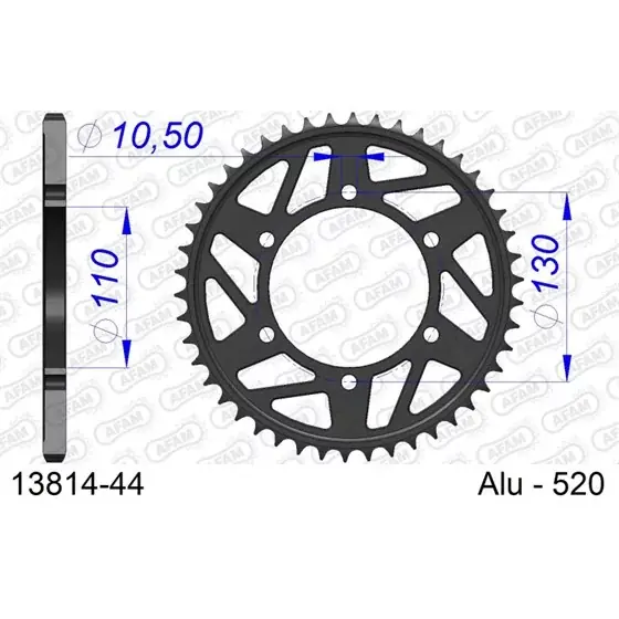 Prix Réduit Couronne En Alu 44 dents pour chaine 520
