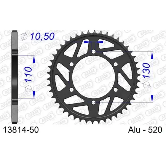 Couronne En Alu 50 dents pour chaine 520 Bon Marché