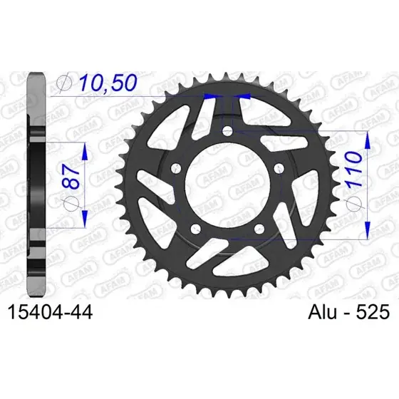 Jusqu'à Épuisement Des Stocks Couronne En Alu 44 dents pour chaine 525