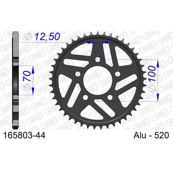 Couronne En Alu 44 dents pour chaine 520 Pas Cher
