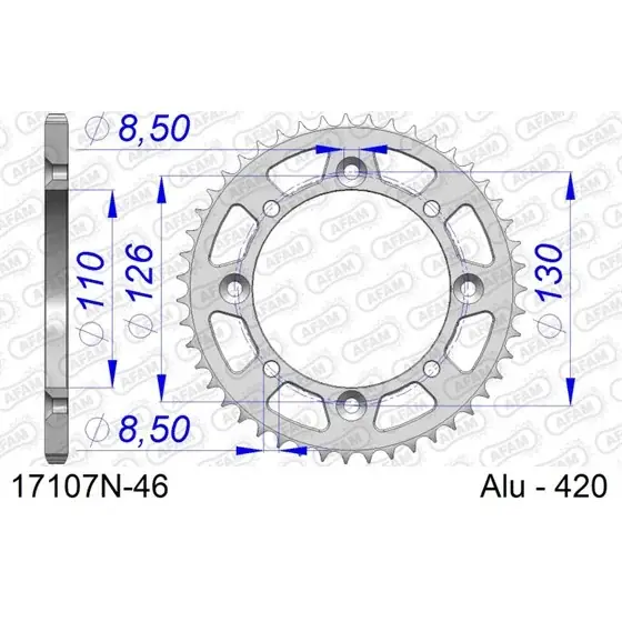 Vente Directe Couronne En Alu 46 dents pour chaine 420