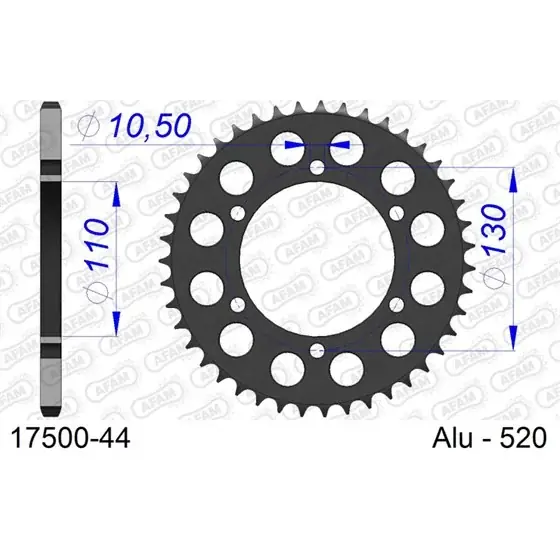 Couronne En Alu 44 dents pour chaine 520 Prix Réduit