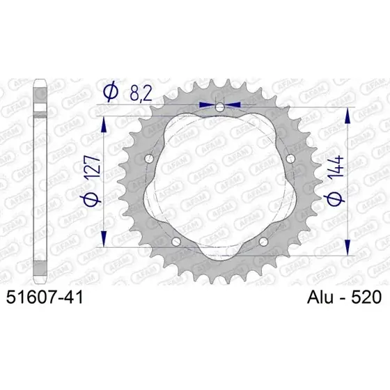 Produit De Marque Couronne En Alu 41 dents pour chaine 520