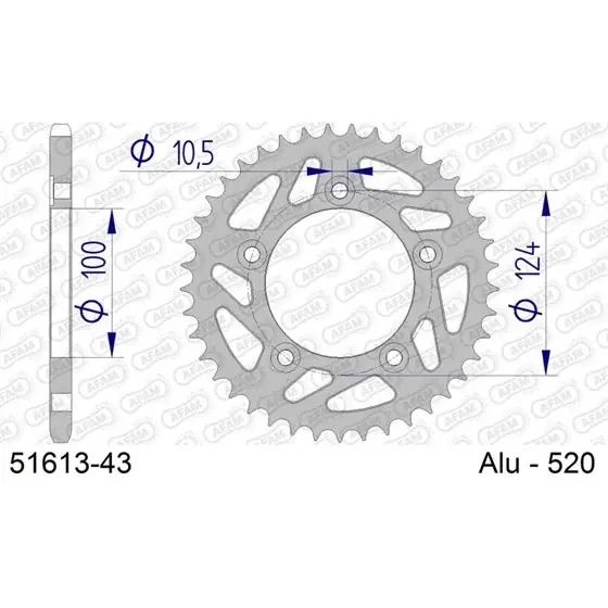 Nouvelle Collection Couronne En Alu 43 dents pour chaine 520